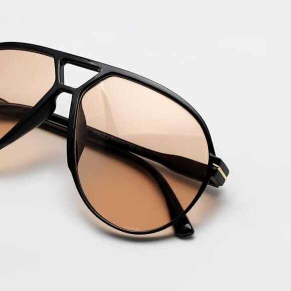 Retro Aviator Sunglasses Oversized Classic Vintage Trendy Square Frame main image 7